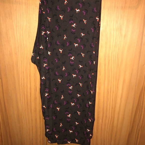 NWT OS LLR Brown Leggings w/Small Unicorns - Picture 3 of 5